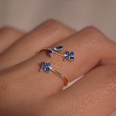 Blue Sapphire 925 Sterling Silver Ring Birth Flower Something Blue Ring for Her Best Gift September Birthstone